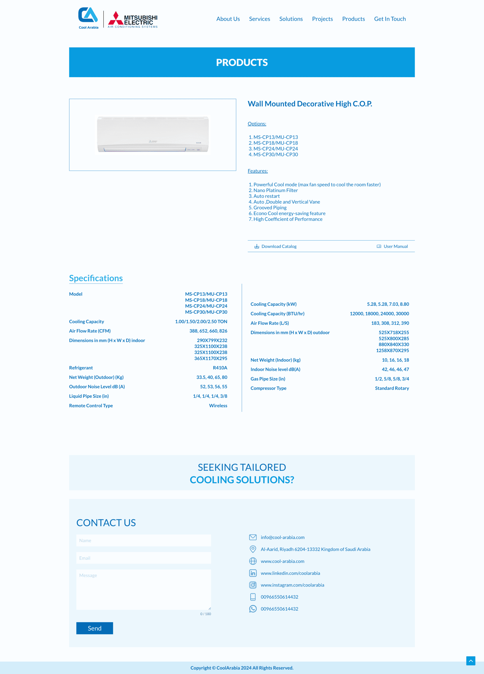 CoolArabia Product Catalog Wall Mounted